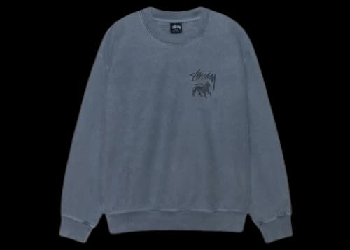 Stussy Rasta Lion Pigment Dyed Crew Navy