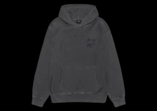Stussy Rasta Lion Pigment Dyed Hoodie Black