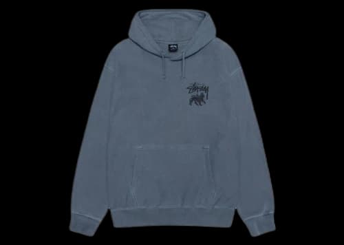 Stussy Rasta Lion Pigment Dyed Hoodie Navy