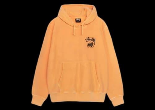 Stussy Rasta Lion Pigment Dyed Hoodie Orange