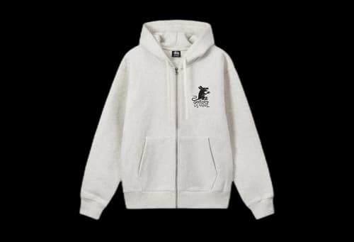 Stussy Rat Zip Hoodie Ash Heather (FW22)