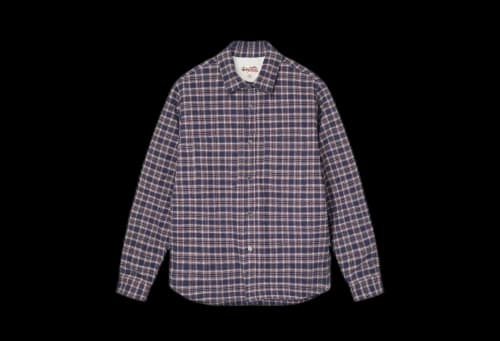 Stussy Sherpa Lined Plaid Shirt Navy (FW22)