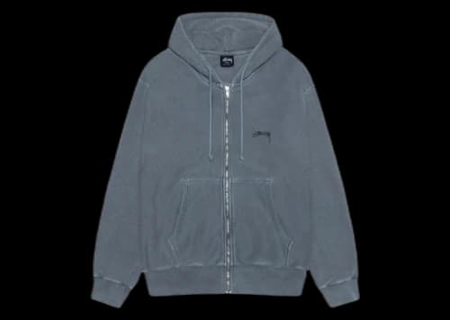 Stussy Smooth Stock Pigment Dyed Zip Hoodie Navy