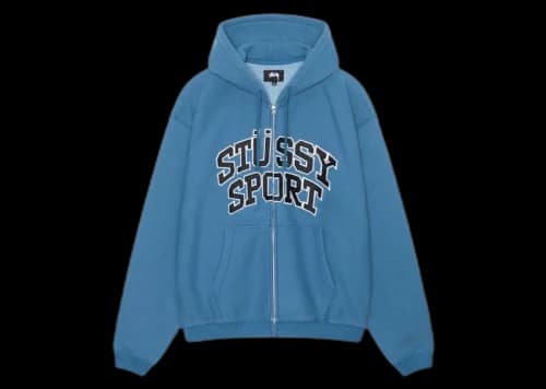 Stussy Sport Zip Hoodie Blue