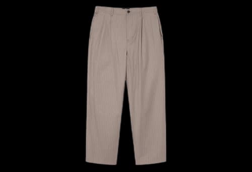 Stussy Striped Volume Pleated Trousers Light Brown (FW22)