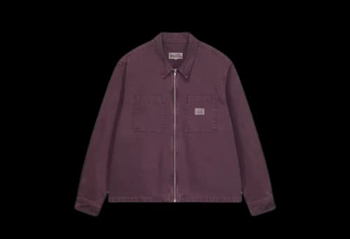 Stussy Washed Canvas Zip Shirt Purple (FW22)