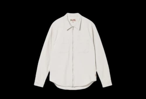 Stussy Wide Wale Cord Zip Shirt Bone (FW22)