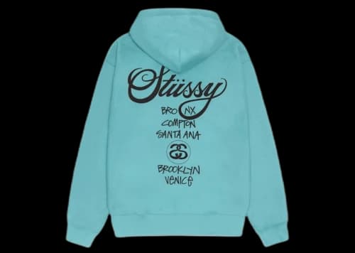 Stussy World Tour Hoodie Ocean
