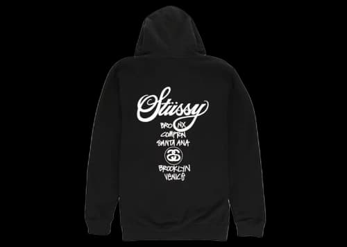 Stussy World Tour Zip Hoodie Black