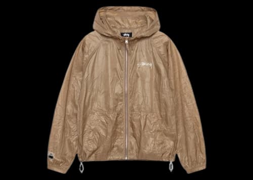 Stussy Wrinkled Nylon Beach Shell Jacket Brown