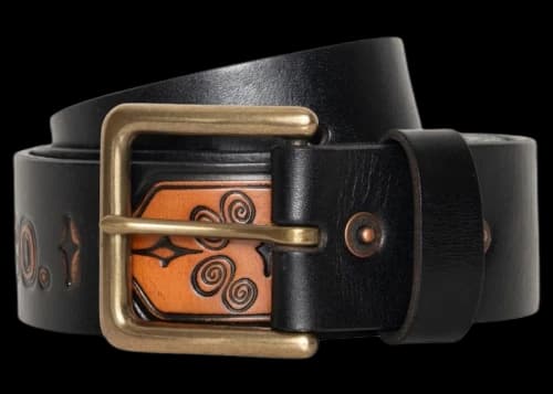 Stussy x Levi's Embossed Leather Belt Black
