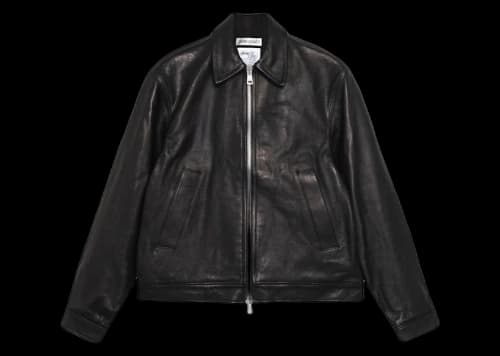 Stussy x Our Legacy Work Shop Blouson Leather Jacket Black