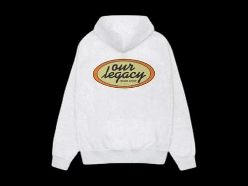 Stussy x Our Legacy Work Shop Oval Zip Hoodie Ash Heather