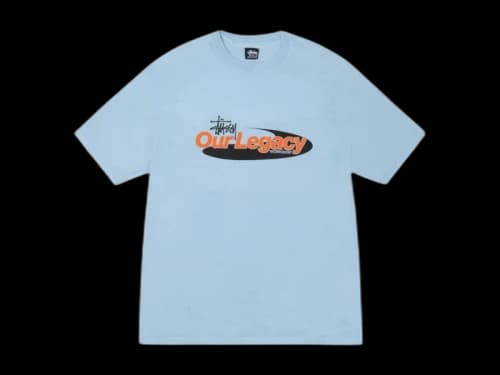 Stussy x Our Legacy Work Shop Swirl Pigment Dyed Tee Baby Blue