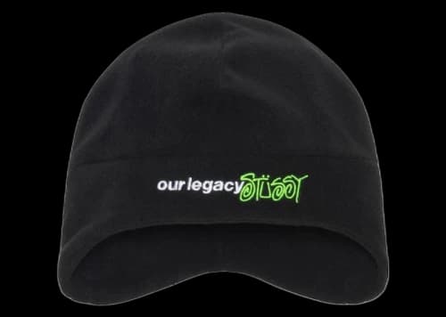 Stussy x Our Legacy Workshop Polar Fleece Beanie Black