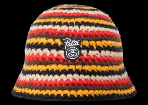 Stussy x Patta Bucket Hat Striped Knit Multicolor
