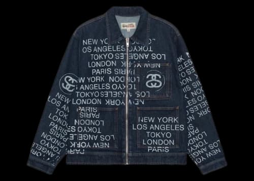 Stussy Zip Work Denim City Link Jacket One Wash