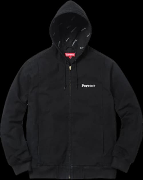 Supreme 2 Tone Hooded Work Jacket Black