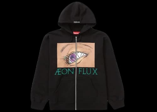 Supreme Aeon Flux Zip Up Hooded Sweatshirt Black
