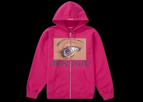 Supreme Aeon Flux Zip Up Hooded Sweatshirt Fuchsia