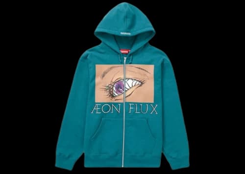 Supreme Aeon Flux Zip Up Hooded Sweatshirt Teal