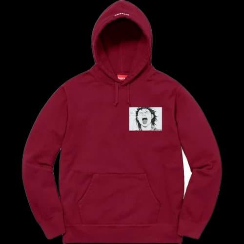 Supreme AKIRA Patches Hooded Sweatshirt Cardinal