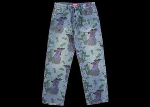 Supreme All Dogs Go To Heaven Loose Fit Jean Washed Indigo
