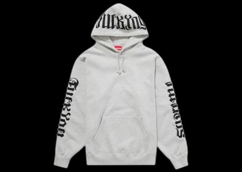 Supreme Ambigram Hooded Sweatshirt Heather Grey