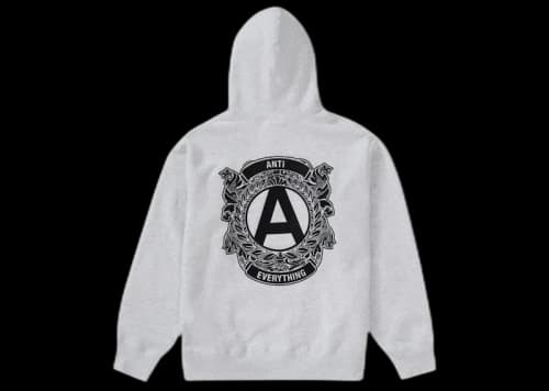 Supreme Anti Hooded Sweatshirt Ash Grey