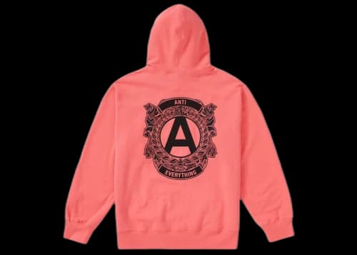 Supreme Anti Hooded Sweatshirt Bright Coral