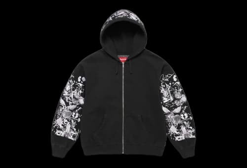 Supreme AOI Zip Up Hooded Sweatshirt Black (SS24)