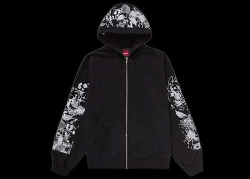 Supreme AOI Zip Up Hooded Sweatshirt Black