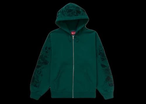Supreme AOI Zip Up Hooded Sweatshirt Teal