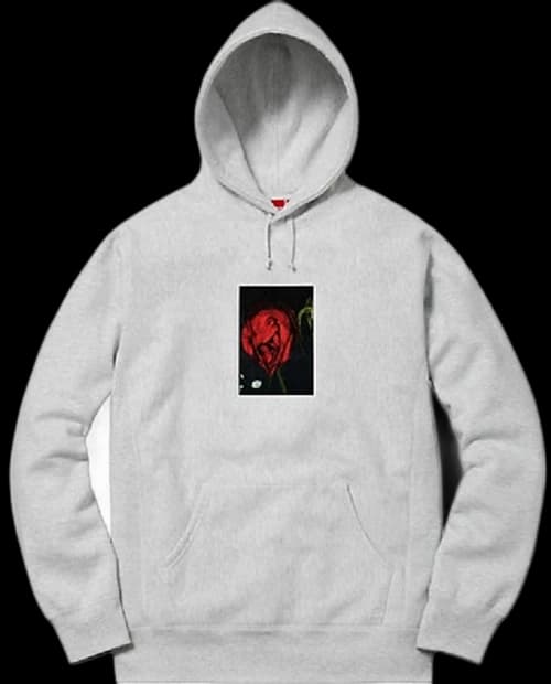Supreme Araki Rose Hooded Sweatshirt Grey