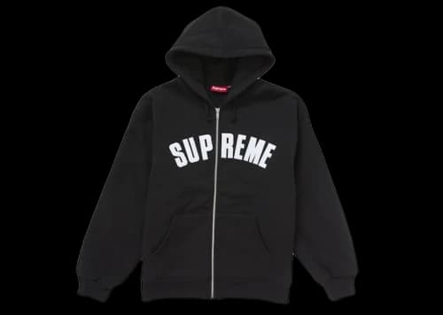 Supreme Arc Thermal Zip Up Hooded Sweatshirt Black