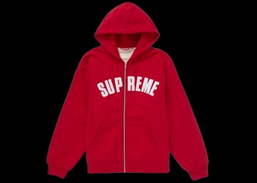 Supreme Arc Thermal Zip Up Hooded Sweatshirt Red