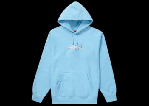 Supreme Bandana Box Logo Hooded Sweatshirt Light Blue