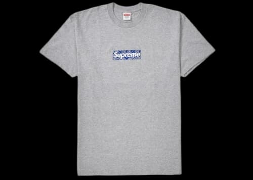 Supreme Bandana Box Logo Tee Heather Grey