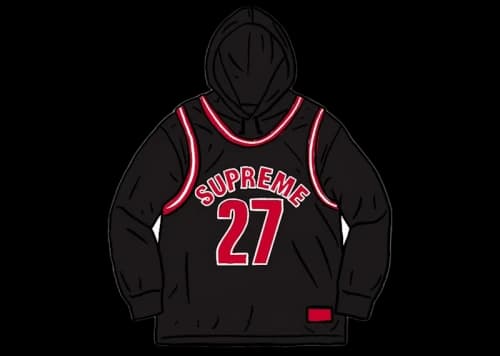 Supreme Basketball Jersey Hooded Sweatshirt Black