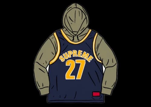 Supreme Basketball Jersey Hooded Sweatshirt Light Olive
