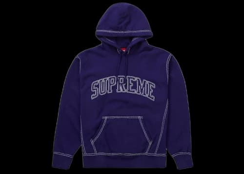 Supreme Big Stitch Hooded Sweatshirt Dark Royal
