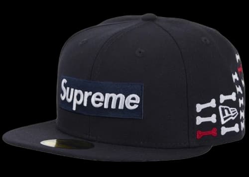 Supreme Bones Box Logo New Era 59Fifty Fitted Hat Navy