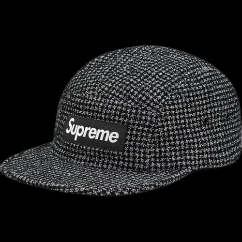 Supreme Boucl Houndstooth Camp Cap Black