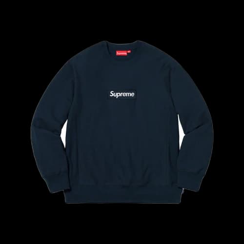 Supreme Box Logo Crewneck Sweatshirt Navy (FW18)