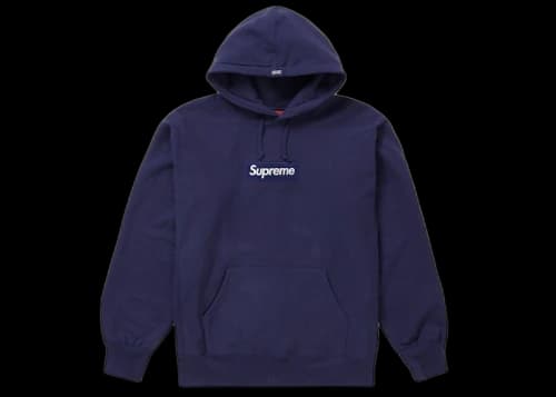 Supreme Box Logo Hooded Sweatshirt (FW21) Washed Navy