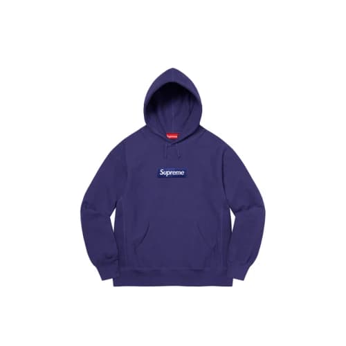 Supreme Box Logo Hooded Sweatshirt Washed Navy (FW21)