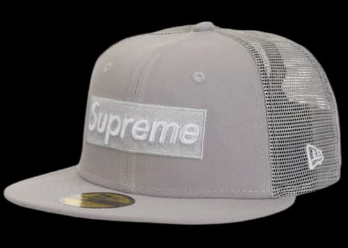 Supreme Box Logo Mesh Back New Era Cap SS24 Gray