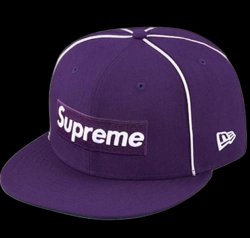 Supreme Box Logo Piping New Era Cap Purple