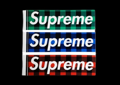 Supreme Buffalo Plaid Box Logo Sticker Set