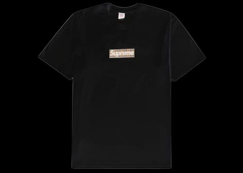 Supreme Burberry Box Logo Tee Black
